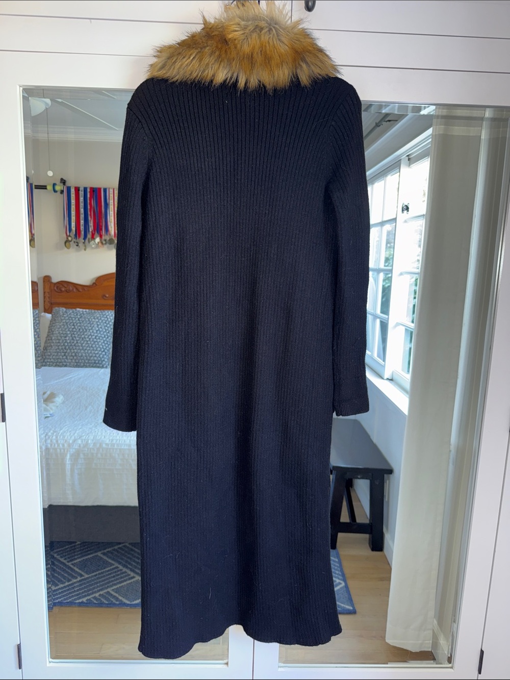 Show Me Your Mumu Black Sweater with Faux Fur Trim - Picture 3 of 4